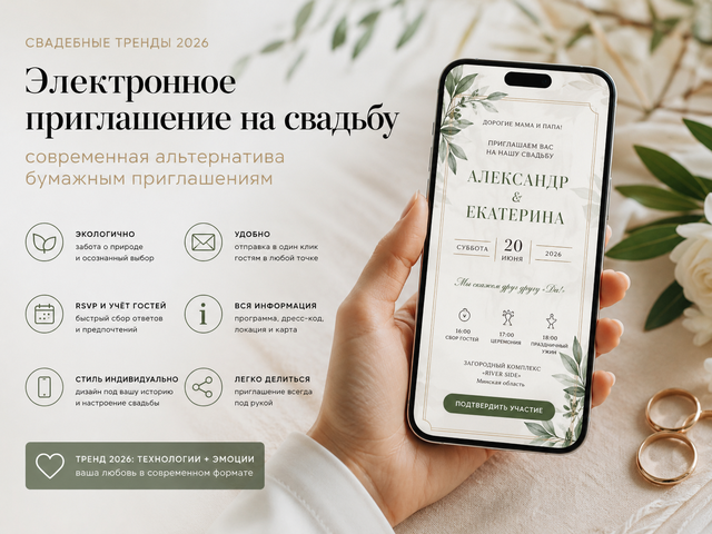 Электронное приглашение на свадьбу в Минске